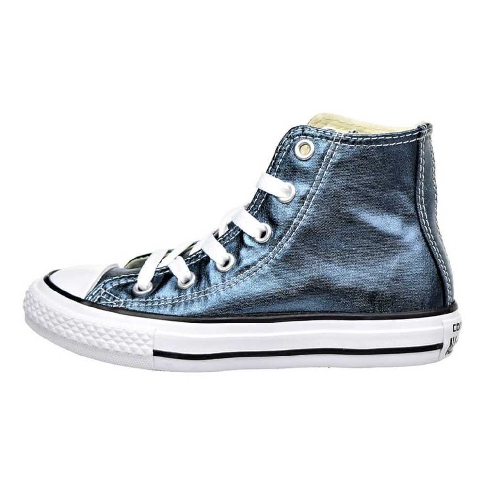 Converse Metallic Blue High-Tops Blue Fir 9 NWT - Picture 4 of 9